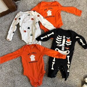 Carter's Halloween Bodysuit Set - Orange, Black, White